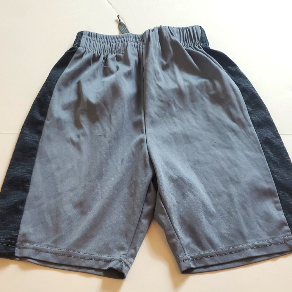 Gray and Black Athletic Shorts with Elastic Waistband